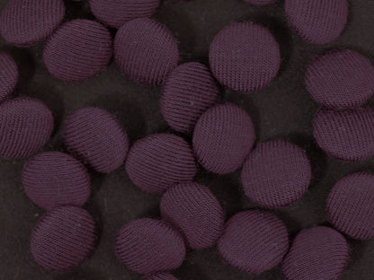 12mm Aubergine Fabric Covered Shank Button