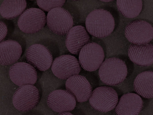 12mm Aubergine Fabric Covered Shank Button