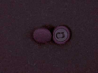 12mm Aubergine Fabric Covered Shank Button
