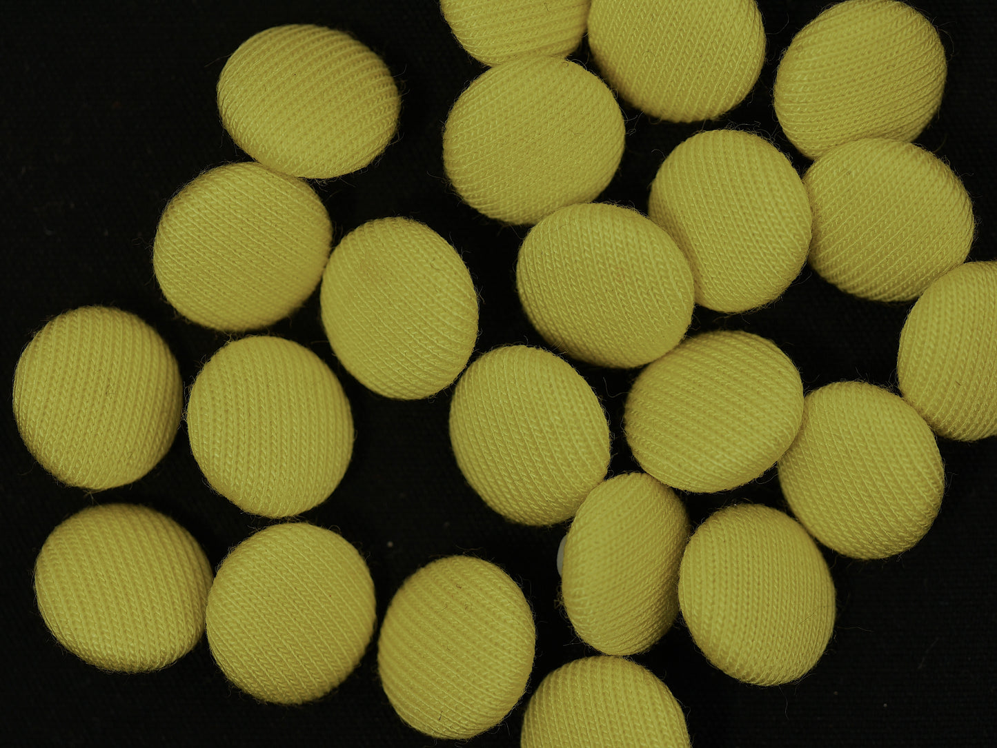 12mm Yellow Fabric Covered Shank Button