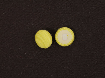 12mm Yellow Fabric Covered Shank Button