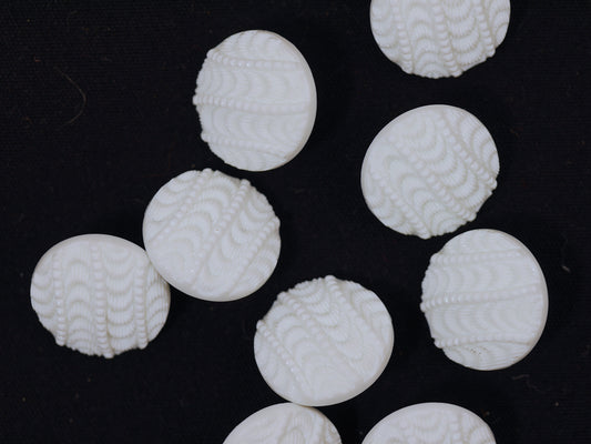 15mm Textured White Shank Button