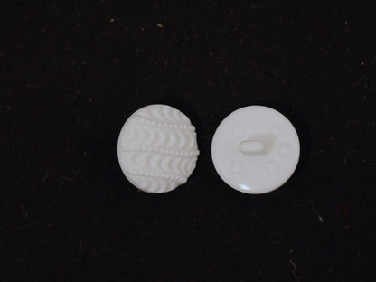 15mm Textured White Shank Button