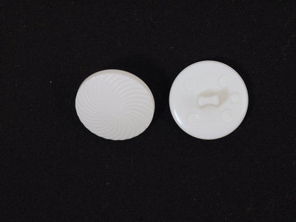 18mm White Swirl Textured Shank Button