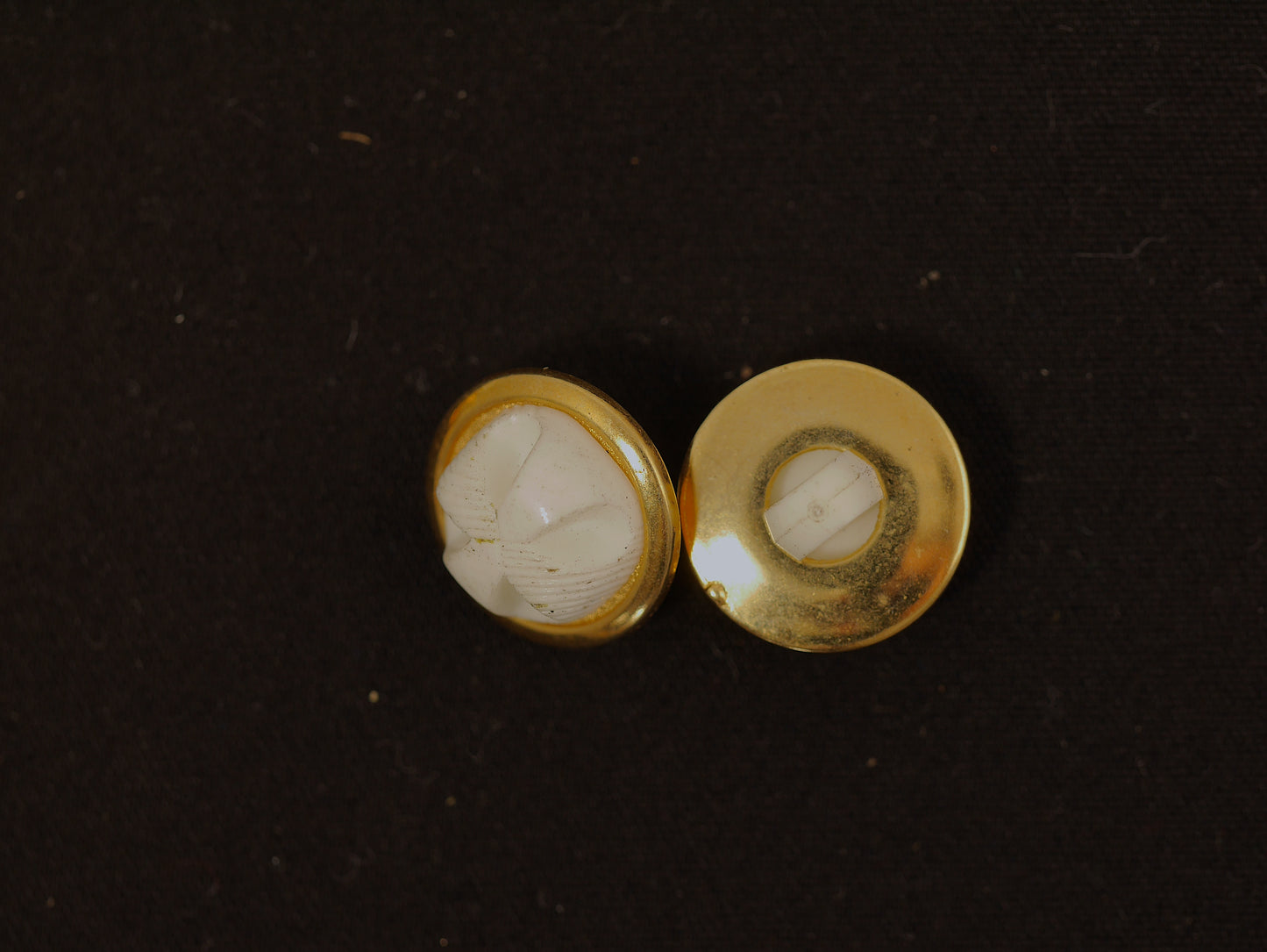 15mm Gold/White Shank Button