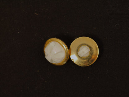 15mm Gold/White Shank Button