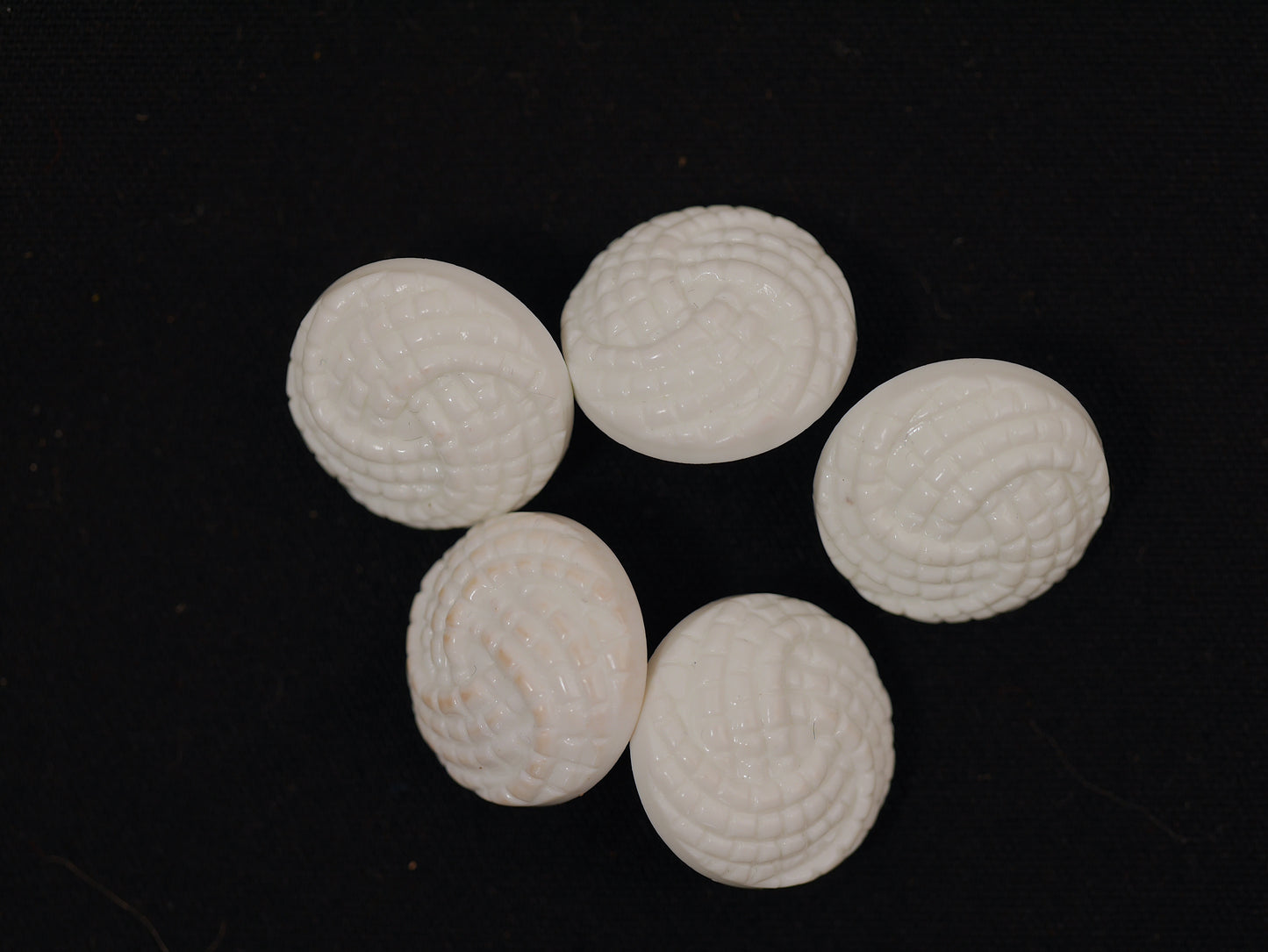 15mm White Textured Shank Button