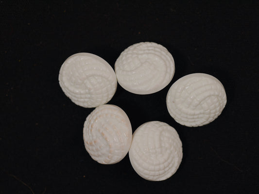 15mm White Textured Shank Button
