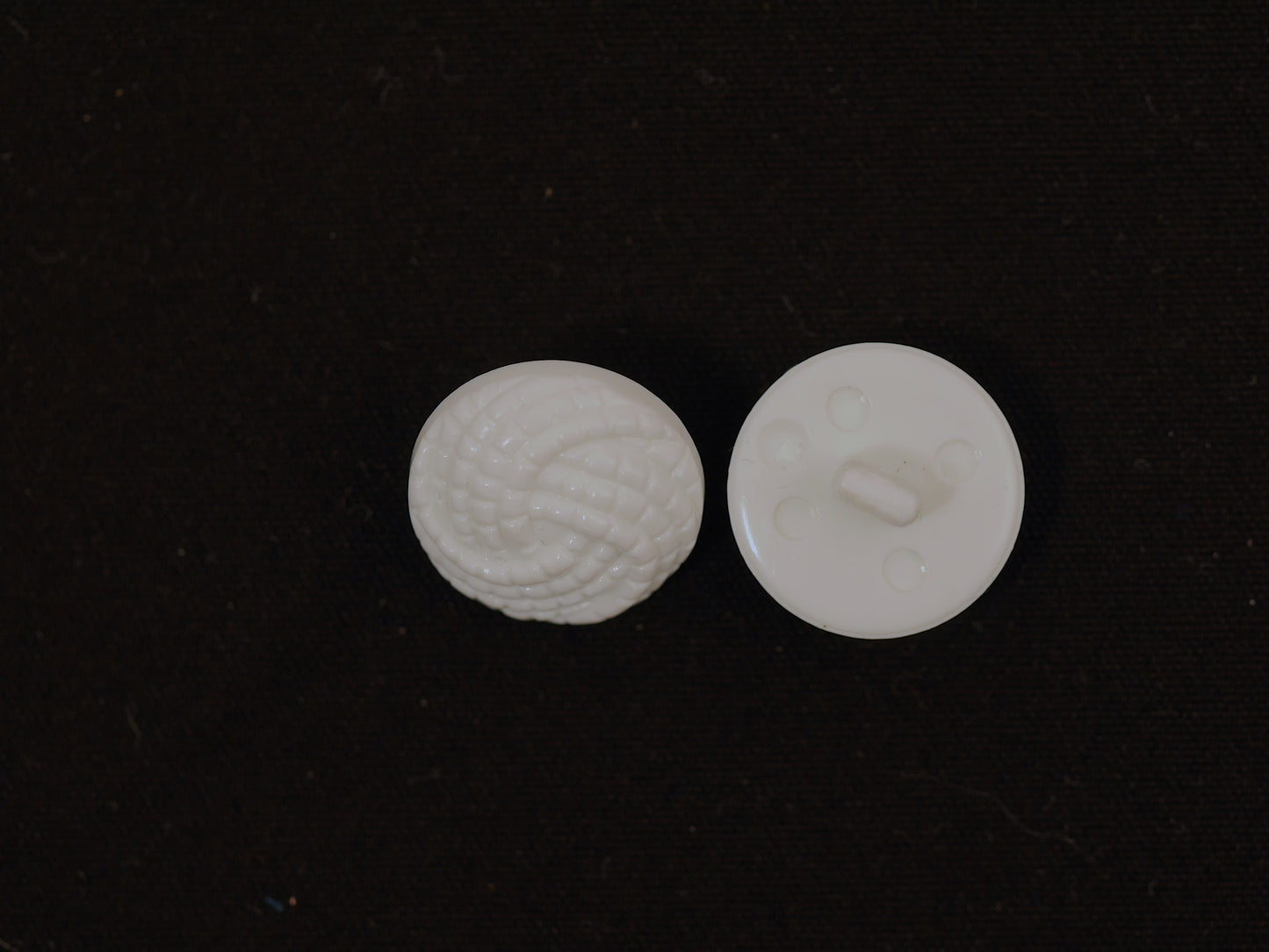 15mm White Textured Shank Button