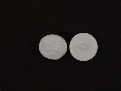 15mm White Textured Shank Button