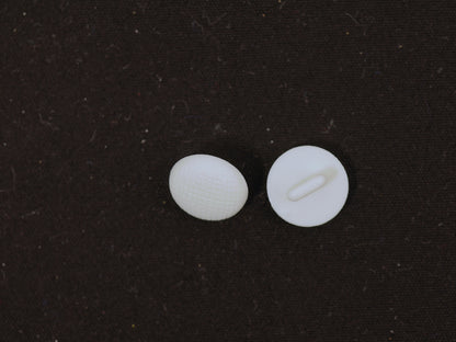 12mm White Textured Shank Button