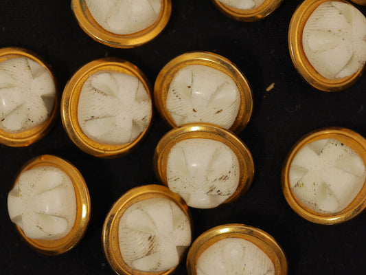 18mm Gold/White Shank Button