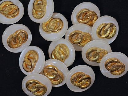 15mm Gold/Pearl Effect Shank Button