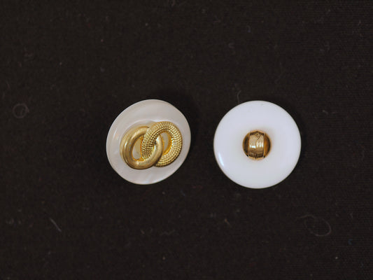 15mm Gold/Pearl Effect Shank Button