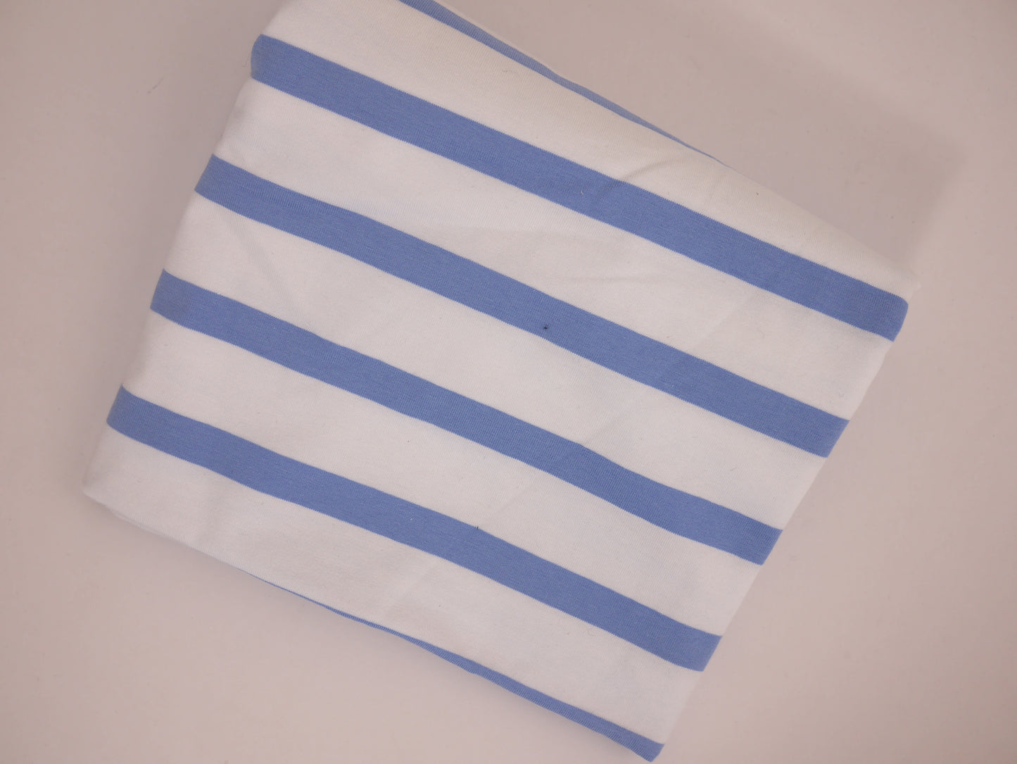 ORGANIC Striped Cotton Jersey - Blue and White 1.80 Metre Remnant