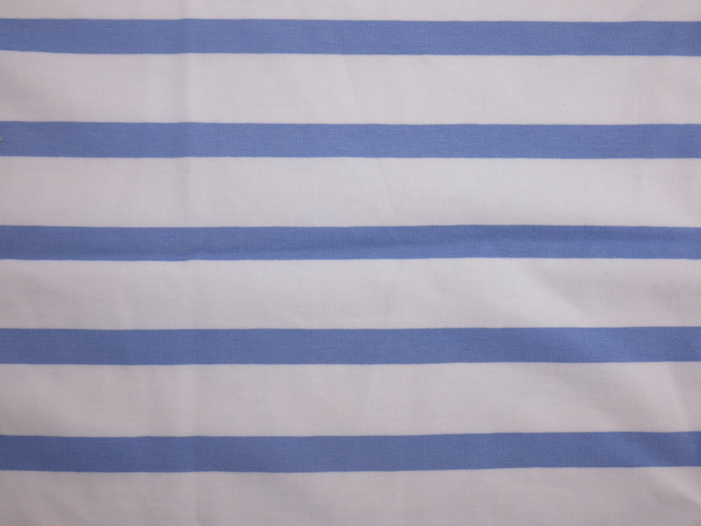 ORGANIC Striped Cotton Jersey - Blue and White 1.80 Metre Remnant