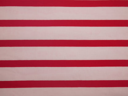 ORGANIC Striped Cotton Jersey - Red and White 0.65 Metre Remnant