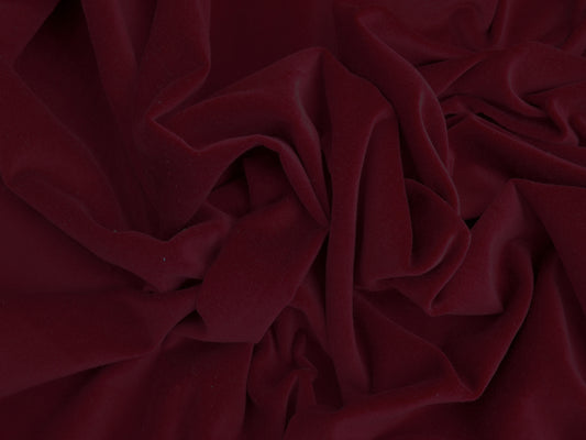 100% Woven Cotton Velvet - Ruby