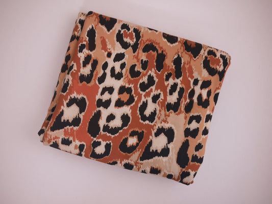 Recycled Soft Spun Polyester - Leopard Print 0.90 Metre Remnant
