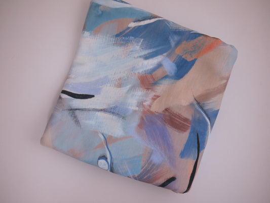 Recycled Soft Spun Polyester - Neutral Abstract 1 Metre Remnant
