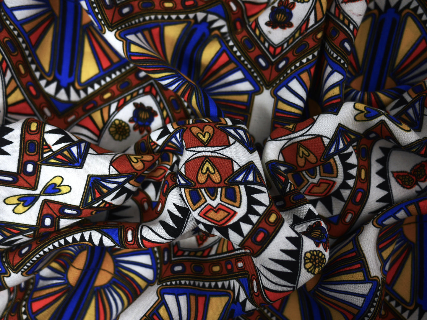 Panama Viscose Fabric - Geometric Folklore