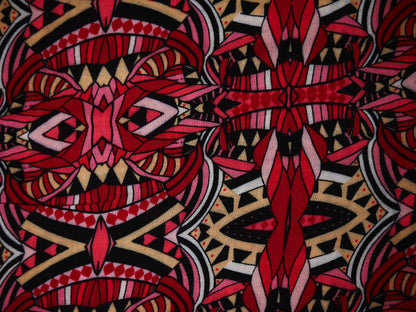 Panama Viscose Fabric - Pink Abstract Mosaic