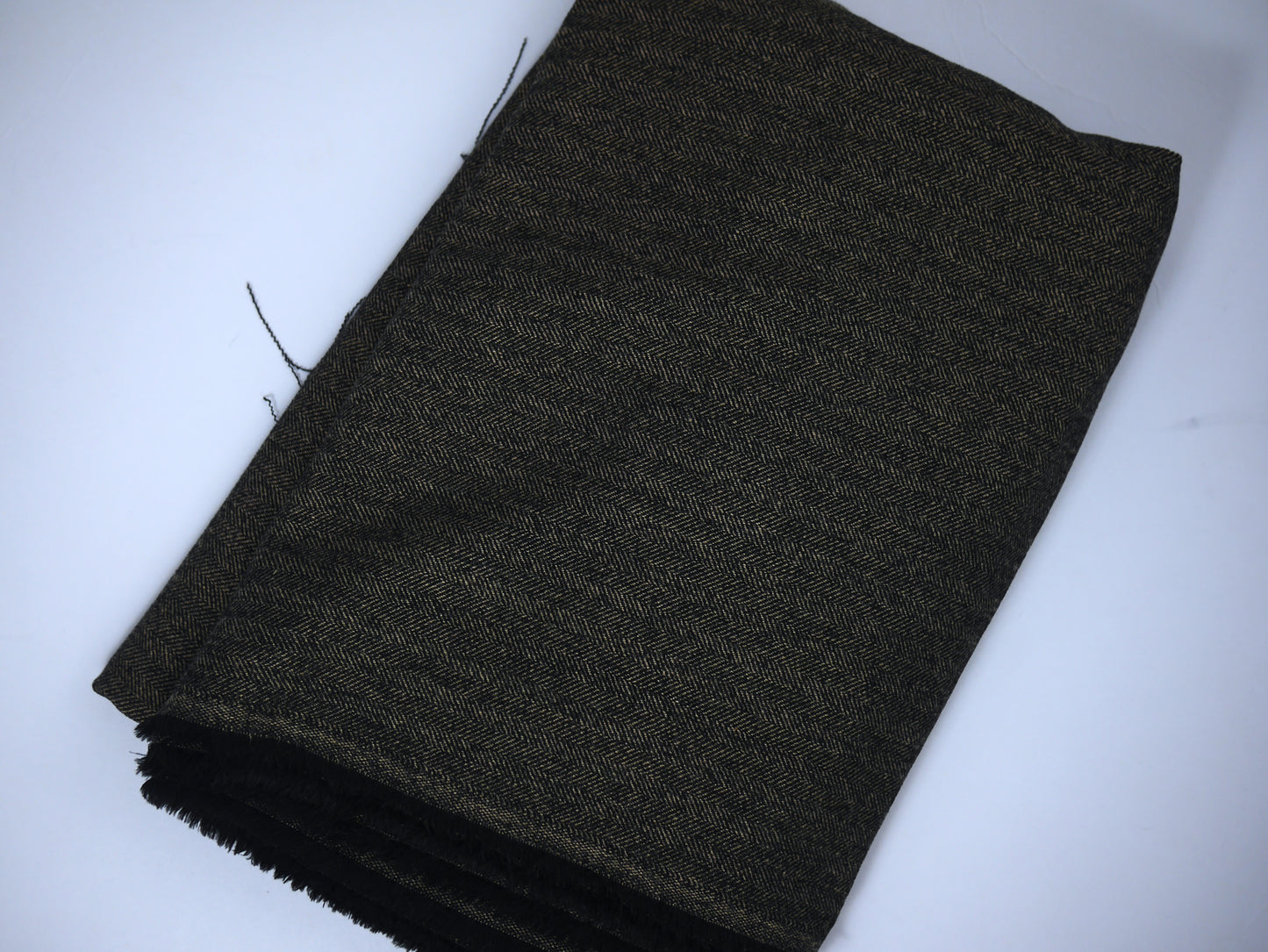 Herringbone Fabric - Black/Taupe 1.78 Metre Remnant