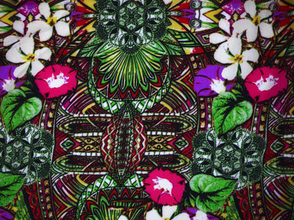 Panama Viscose Fabric - Tropical Paradise Flowers