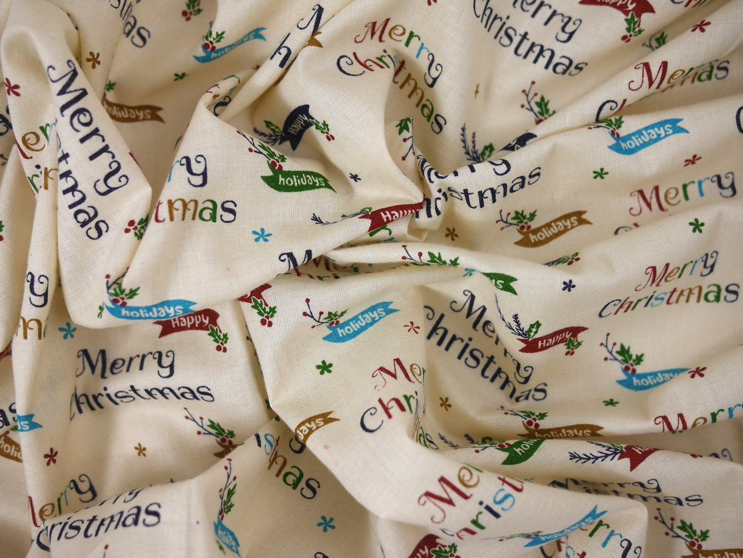 Printed Cotton Poplin - Merry Christmas