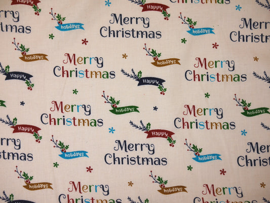 Printed Cotton Poplin - Merry Christmas