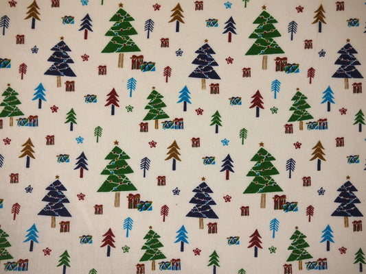 Printed Cotton Poplin - Christmas Trees
