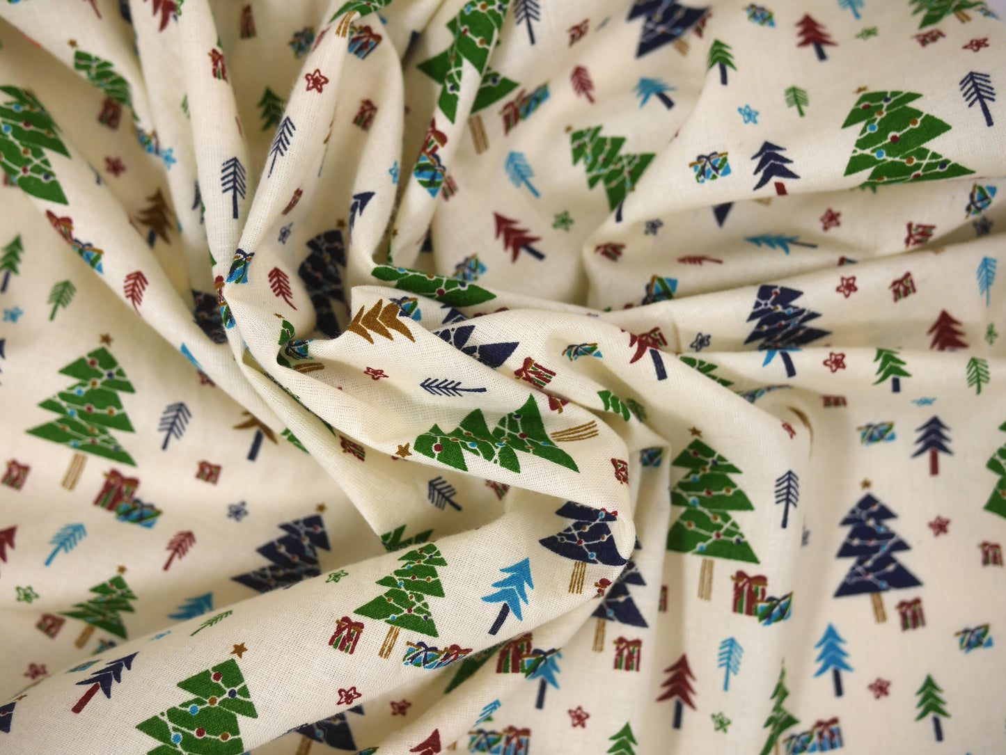Printed Cotton Poplin - Christmas Trees