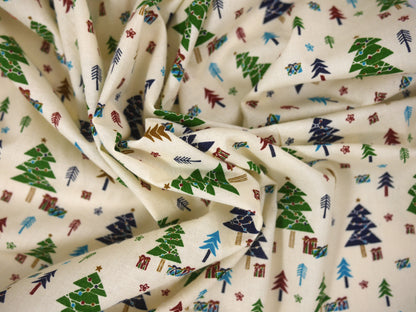 Printed Cotton Poplin - Christmas Trees