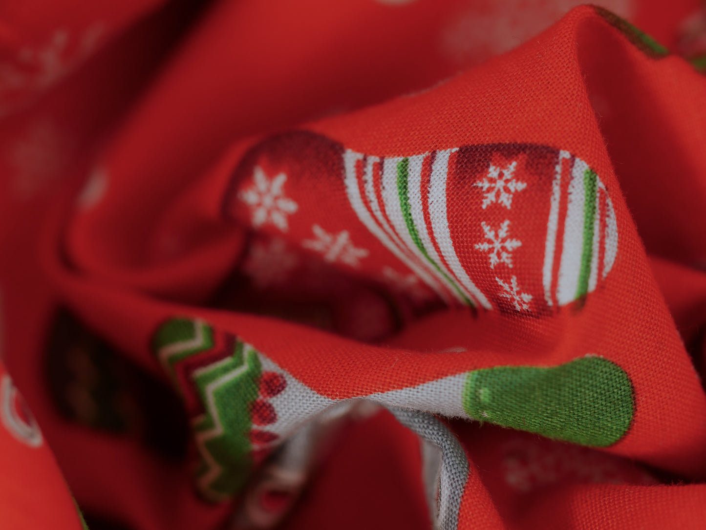 Printed Cotton Poplin - Red Christmas Stockings