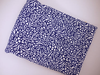 Printed Viscose Jersey Fabric - Navy Animal Print 1 Metre Remnant