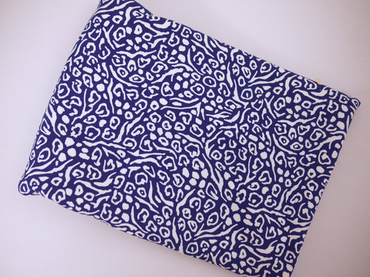 Printed Viscose Jersey Fabric - Navy Animal Print 1 Metre Remnant