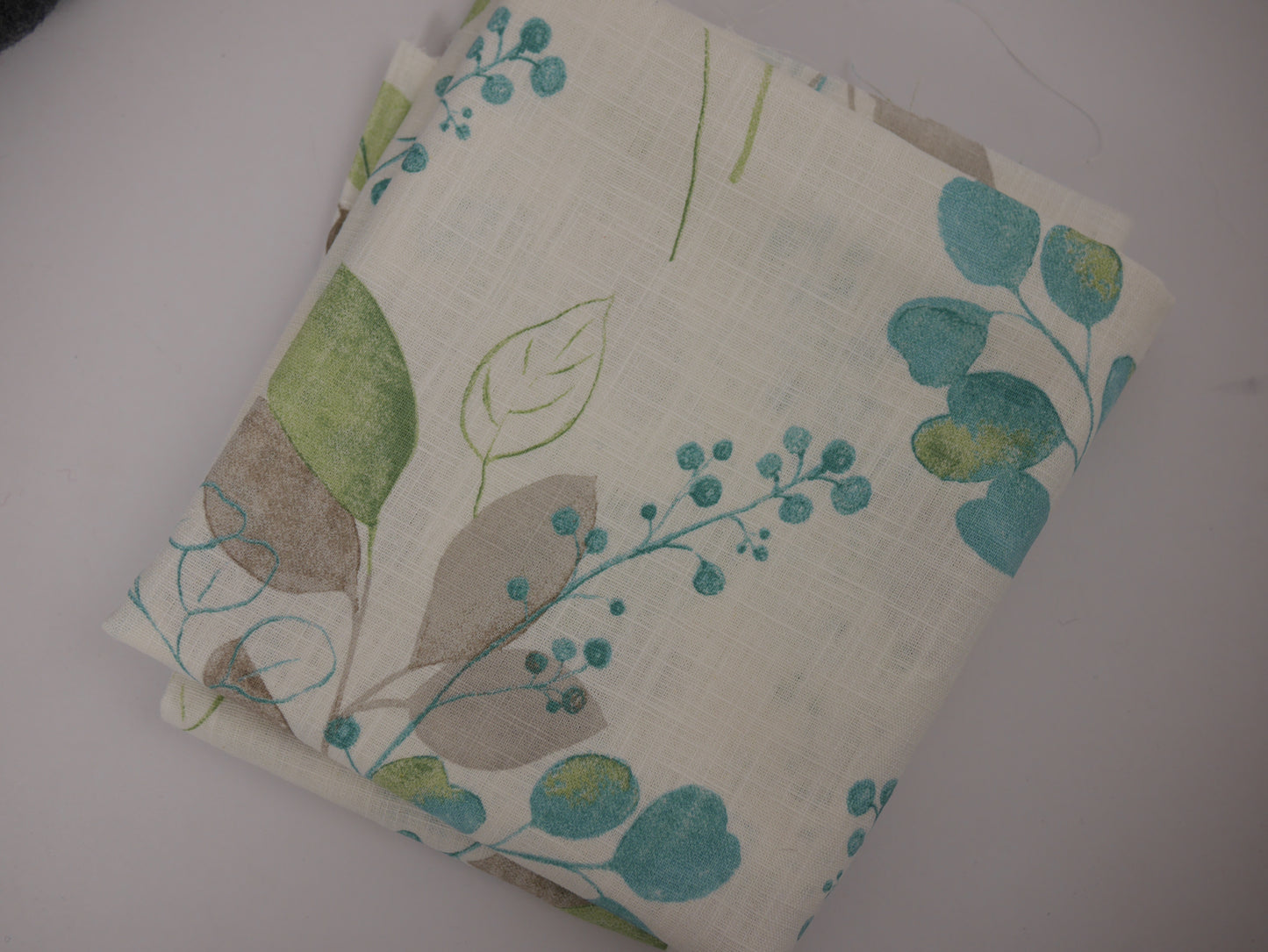 Cotton Linen Fabric - Ruscus Blue 0.85 Metre Remnant