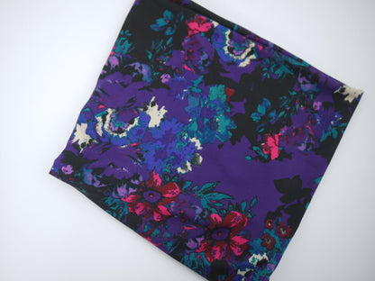 Single Jersey Fabric - Purple Floral Print 0.70 Metre Remnant