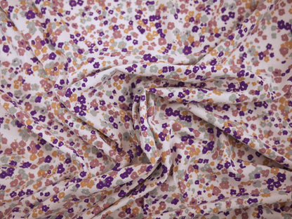 Printed Viscose Jersey Fabric - Ditsy flowers 0.95 Metre Remnant