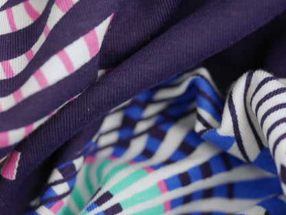 Printed Viscose Jersey Fabric - Colourful Wheels 0.70 Metre Remnant