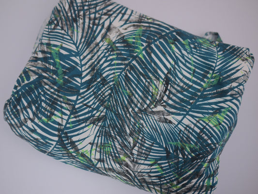 Printed Viscose Jersey Fabric - Palm Tree Print 3 Metre Remnant