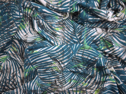 Printed Viscose Jersey Fabric - Palm Tree Print 3 Metre Remnant
