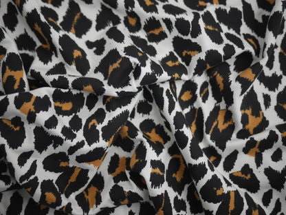 Printed Viscose Jersey Fabric - Leopard Print 0.75 Metre Remnant