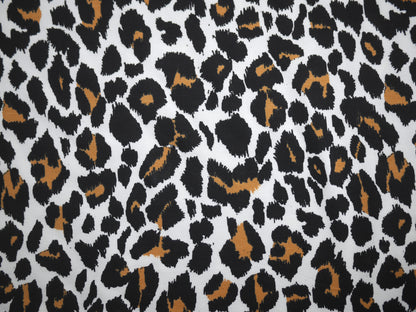 Printed Viscose Jersey Fabric - Leopard Print 0.75 Metre Remnant