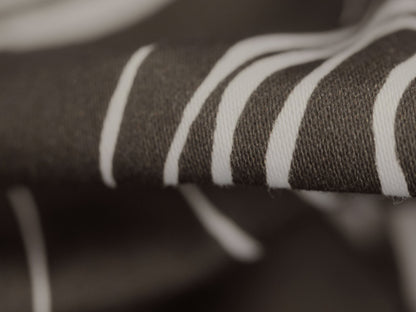 Brown and White Cotton Sateen Swirl - 3 Metre Remnant