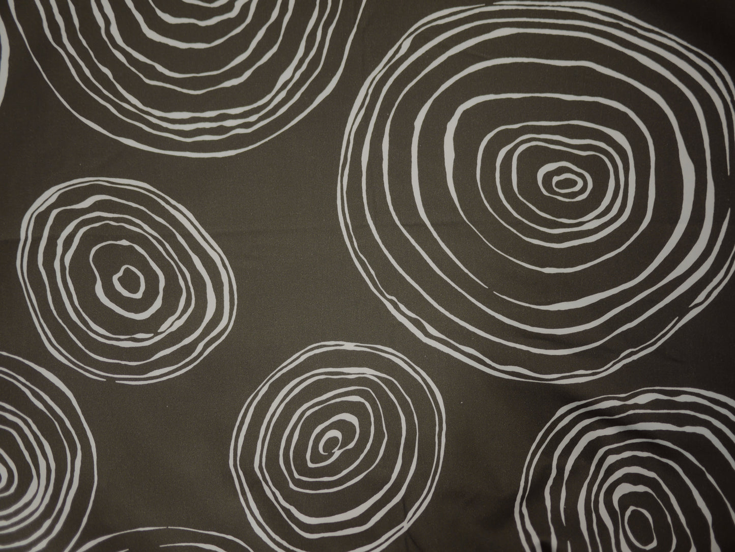 Brown and White Cotton Sateen Swirl - 3 Metre Remnant