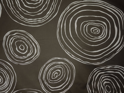Brown and White Cotton Sateen Swirl - 3 Metre Remnant