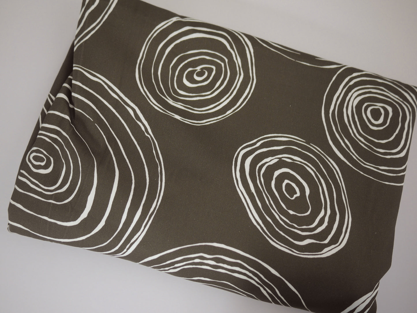 Brown and White Cotton Sateen Swirl - 3 Metre Remnant