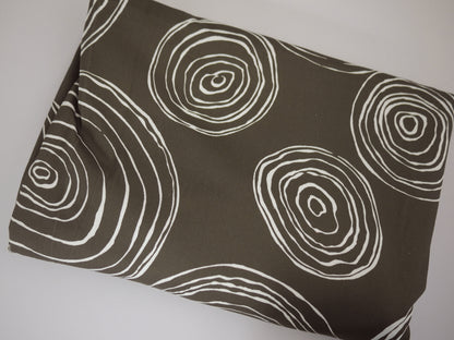 Brown and White Cotton Sateen Swirl - 3 Metre Remnant