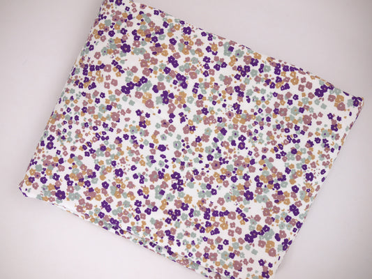 Printed Viscose Jersey Fabric - Ditsy flowers 0.95 Metre Remnant